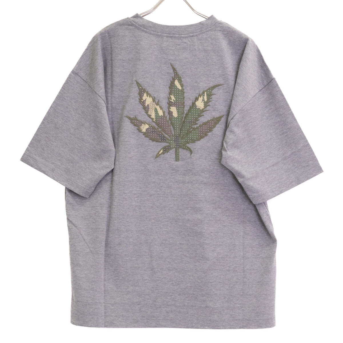 1piu1uguale3 ウノピゥウノウグァーレトレ MRT290 ｸﾞﾚｰ CAMO LEAF R-NECK TEE ﾊﾞｯｸｶﾓﾘｰﾌTｼｬﾂ トップス 6