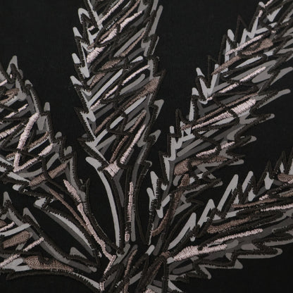 1piu1uguale3 ウノピゥウノウグァーレトレ MRT289 ﾌﾞﾗｯｸ BACK LEAF V-NECK TEE VﾈｯｸTｼｬﾂ トップス 4