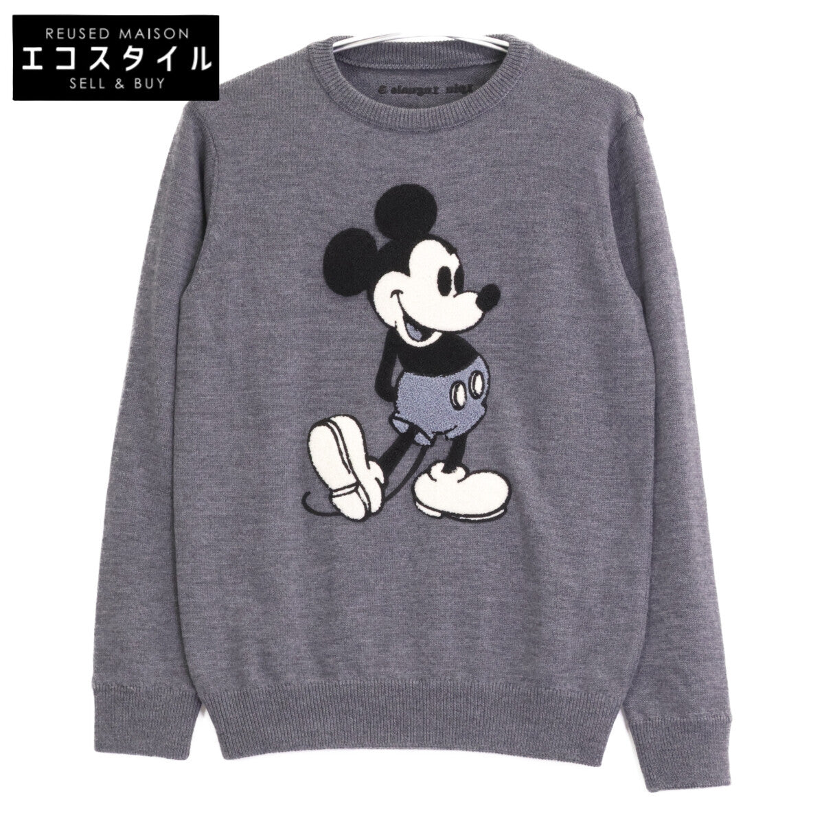 1piu1uguale3 ウノピゥウノウグァーレトレ 【×Disney】MRK220 ｸﾞﾚｰ MICKEY MOUSE SWEATER ﾐｯｷｰﾏｳｽﾆｯﾄ トップス 3