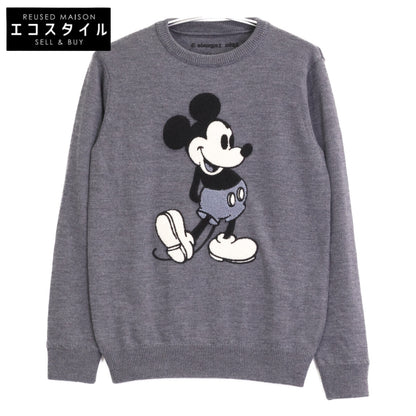 1piu1uguale3 ウノピゥウノウグァーレトレ 【×Disney】MRK220 ｸﾞﾚｰ MICKEY MOUSE SWEATER ﾐｯｷｰﾏｳｽﾆｯﾄ トップス 3