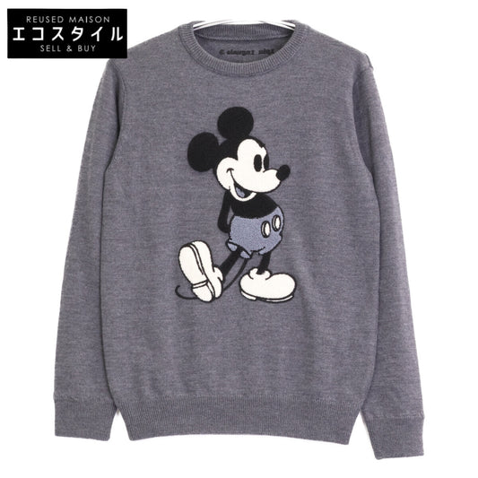 1piu1uguale3 ウノピゥウノウグァーレトレ 【×Disney】MRK220 ｸﾞﾚｰ MICKEY MOUSE SWEATER ﾐｯｷｰﾏｳｽﾆｯﾄ トップス 3