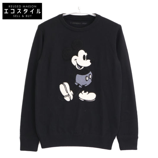 1piu1uguale3 ウノピゥウノウグァーレトレ 【×Disney】MRK220 ﾌﾞﾗｯｸ MICKEY MOUSE SWEATER ﾐｯｷｰﾏｳｽﾆｯﾄ トップス 3