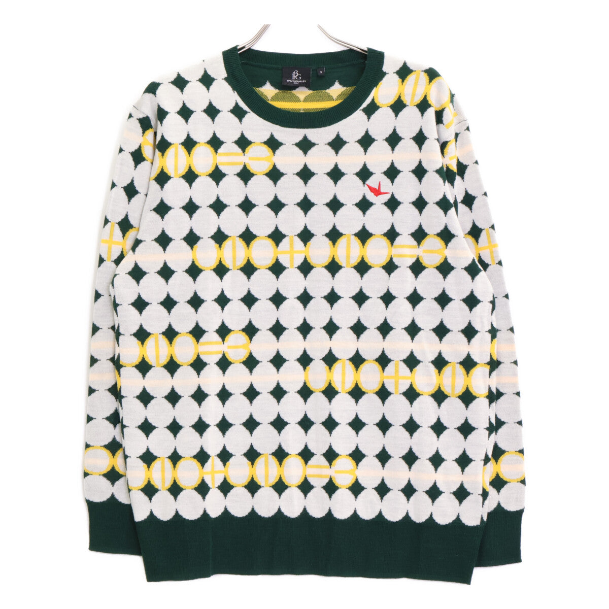 1piu1uguale3 ウノピゥウノウグァーレトレ 【GOLF】GRK067 ｸﾞﾘｰﾝ G.CREWKNIT GOLF BALL 総柄ﾆｯﾄ トップス 5