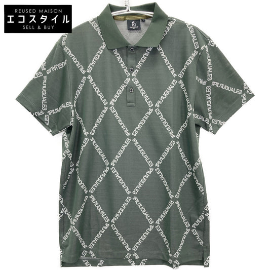 1piu1uguale3 ウノピゥウノウグァーレトレ 【GOLF】【×戸賀敬城】GRK062 ｶｰｷ ARGYLE LOGO 半袖ｼｬﾂ トップス V