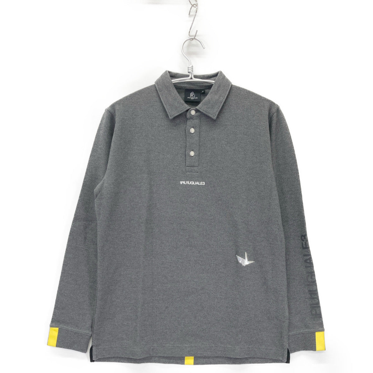 1piu1uguale3 ウノピゥウノウグァーレトレ 【GOLF】【×Del Piero】GDT012 ｸﾞﾚｰ L/S BACK LINE POLO 長袖ｼｬﾂ トップス IV