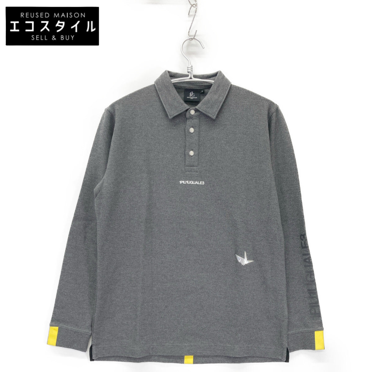 1piu1uguale3 ウノピゥウノウグァーレトレ 【GOLF】【×Del Piero】GDT012 ｸﾞﾚｰ L/S BACK LINE POLO 長袖ｼｬﾂ トップス IV