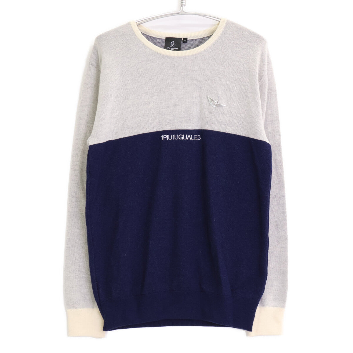 1piu1uguale3 ウノピゥウノウグァーレトレ 【GOLF】【×Del Piero】GDK002 ﾎﾜｲﾄ×ﾌﾞﾙｰ ﾊﾞｲｶﾗｰｸﾙｰﾈｯｸﾆｯﾄ トップス 5