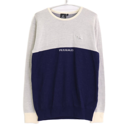 1piu1uguale3 ウノピゥウノウグァーレトレ 【GOLF】【×Del Piero】GDK002 ﾎﾜｲﾄ×ﾌﾞﾙｰ ﾊﾞｲｶﾗｰｸﾙｰﾈｯｸﾆｯﾄ トップス 5