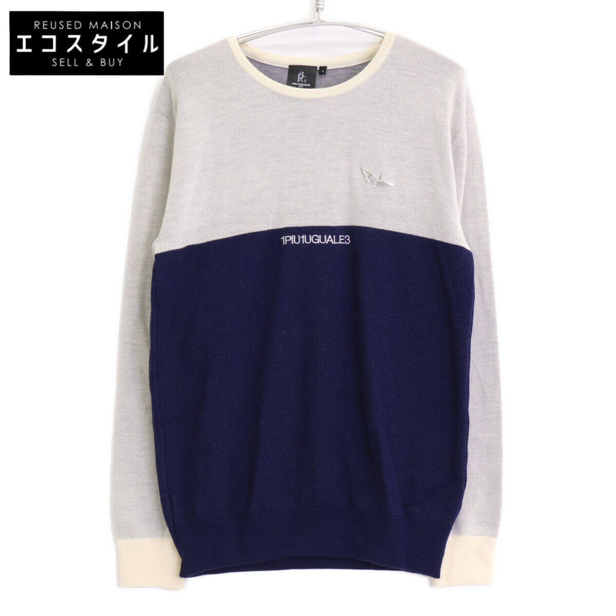 1piu1uguale3 ウノピゥウノウグァーレトレ 【GOLF】【×Del Piero】GDK002 ﾎﾜｲﾄ×ﾌﾞﾙｰ ﾊﾞｲｶﾗｰｸﾙｰﾈｯｸﾆｯﾄ トップス 5