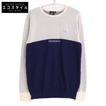 1piu1uguale3 ウノピゥウノウグァーレトレ 【GOLF】【×Del Piero】GDK002 ﾎﾜｲﾄ×ﾌﾞﾙｰ ﾊﾞｲｶﾗｰｸﾙｰﾈｯｸﾆｯﾄ トップス 5