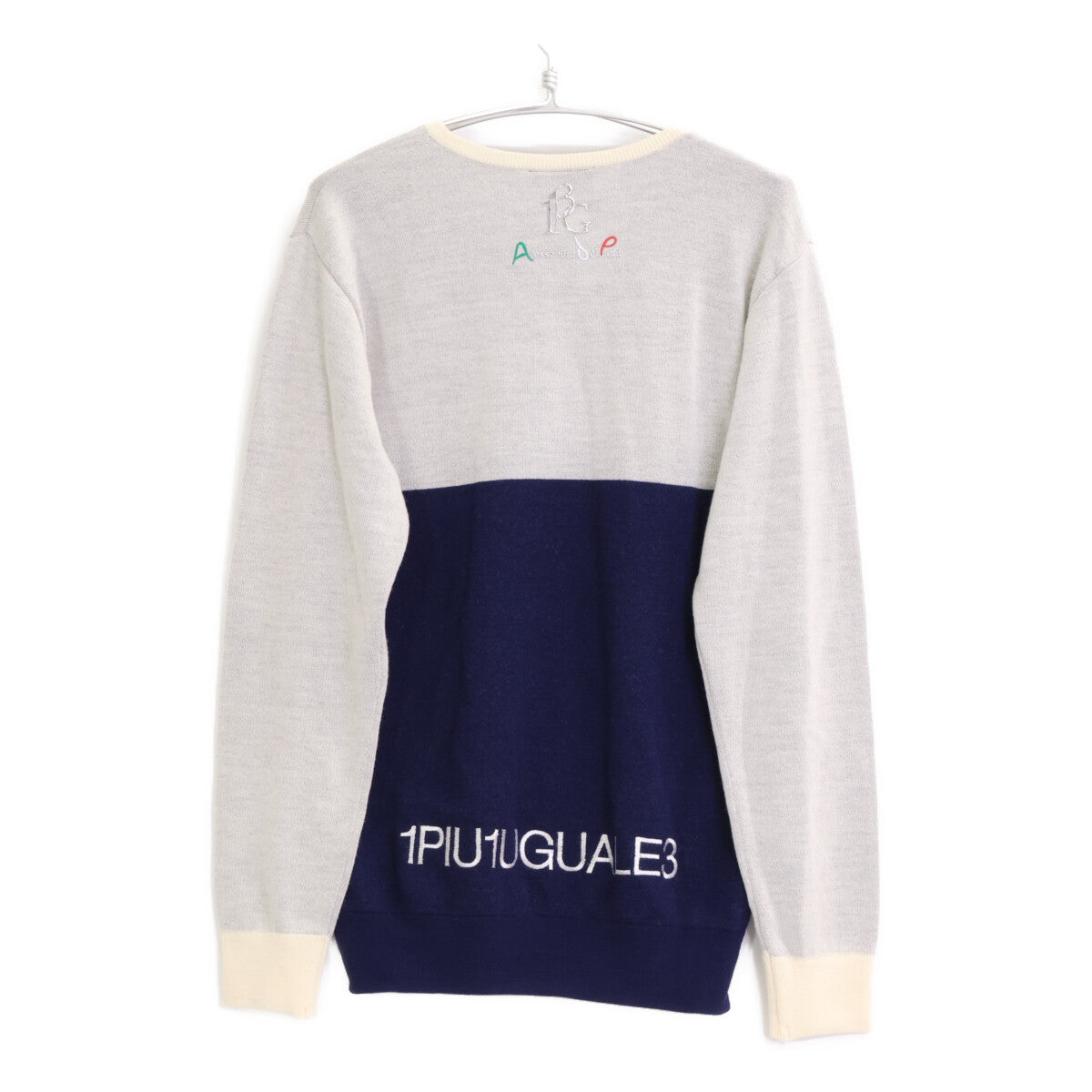 1piu1uguale3 ウノピゥウノウグァーレトレ 【GOLF】【×Del Piero】GDK002 ﾎﾜｲﾄ×ﾌﾞﾙｰ ﾊﾞｲｶﾗｰｸﾙｰﾈｯｸﾆｯﾄ トップス 5