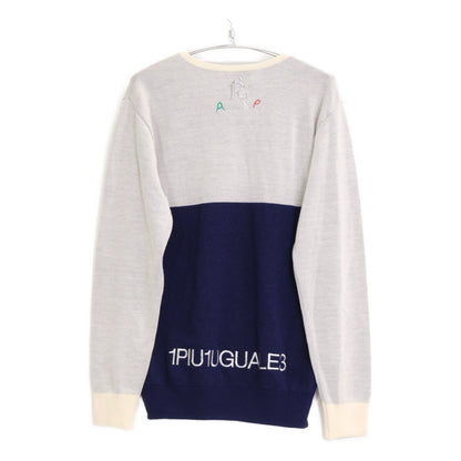 1piu1uguale3 ウノピゥウノウグァーレトレ 【GOLF】【×Del Piero】GDK002 ﾎﾜｲﾄ×ﾌﾞﾙｰ ﾊﾞｲｶﾗｰｸﾙｰﾈｯｸﾆｯﾄ トップス 5