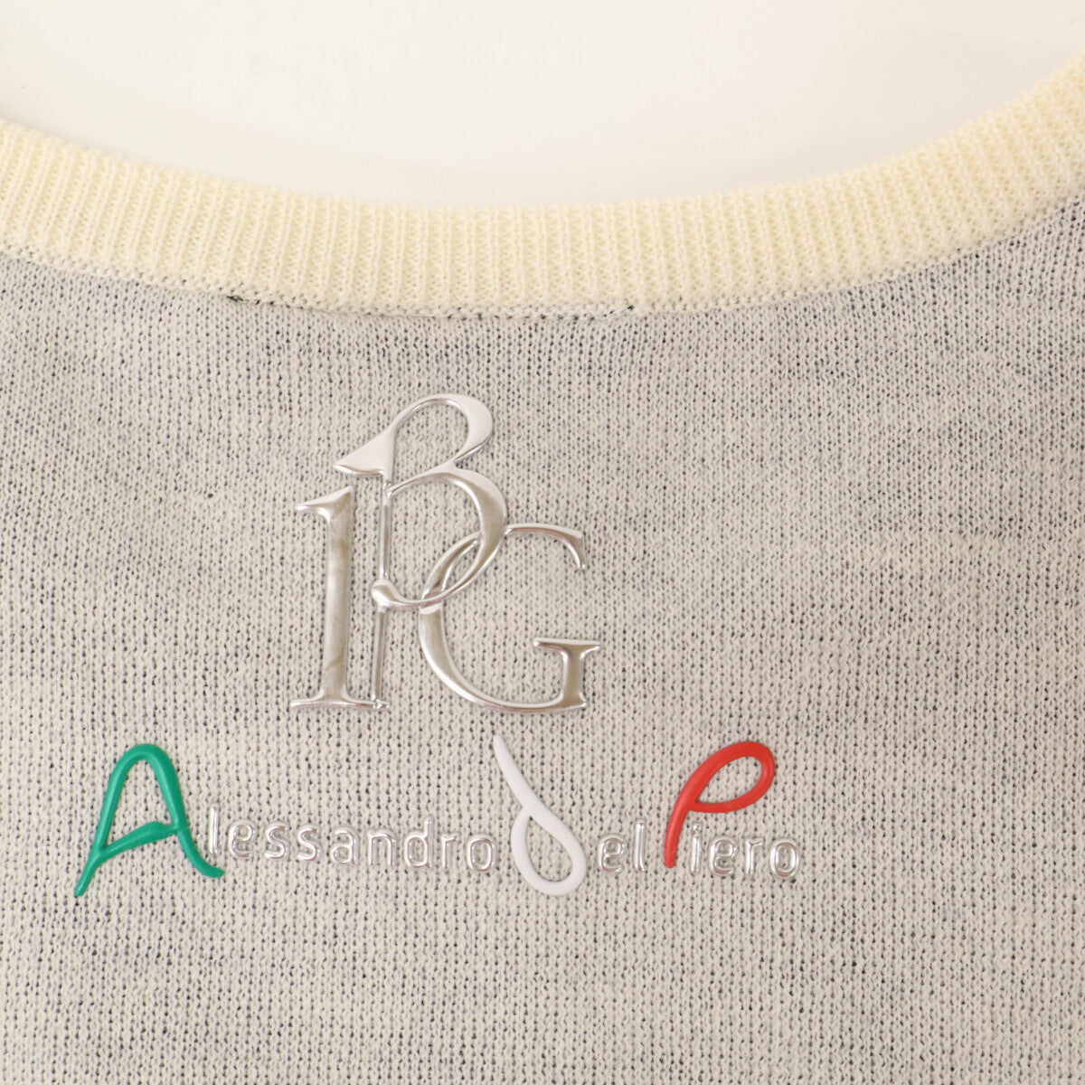 1piu1uguale3 ウノピゥウノウグァーレトレ 【GOLF】【×Del Piero】GDK002 ﾎﾜｲﾄ×ﾌﾞﾙｰ ﾊﾞｲｶﾗｰｸﾙｰﾈｯｸﾆｯﾄ トップス 5