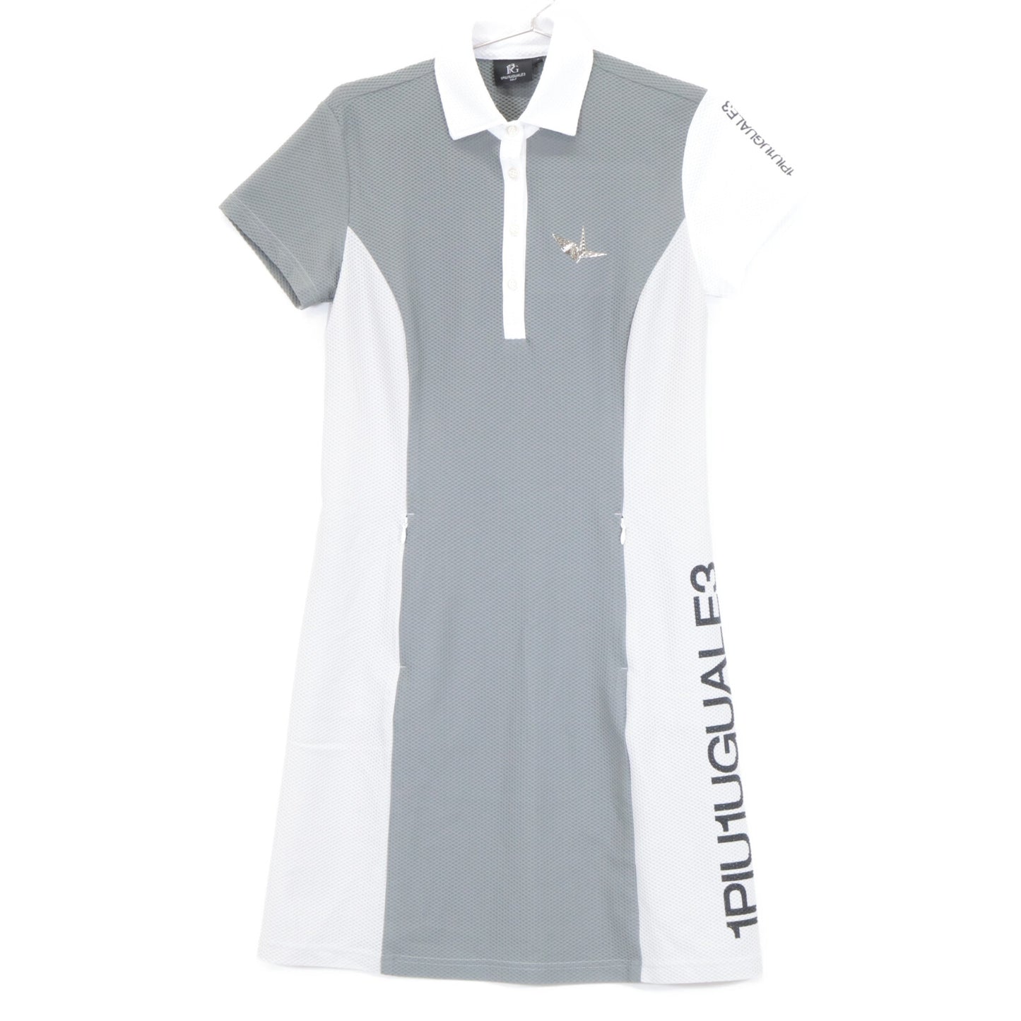 1piu1uguale3 ウノピゥウノウグァーレトレ 【GOLF】GST155 ﾎﾜｲﾄ W STRIPE ｼｮｰﾄｽﾘｰﾌﾞﾎﾟﾛｼｬﾂﾜﾝﾋﾟｰｽ ワンピース 2