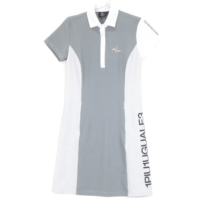 1piu1uguale3 ウノピゥウノウグァーレトレ 【GOLF】GST155 ﾎﾜｲﾄ W STRIPE ｼｮｰﾄｽﾘｰﾌﾞﾎﾟﾛｼｬﾂﾜﾝﾋﾟｰｽ ワンピース 2