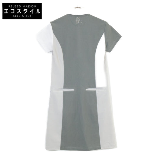 1piu1uguale3 ウノピゥウノウグァーレトレ 【GOLF】GST155 ﾎﾜｲﾄ W STRIPE ｼｮｰﾄｽﾘｰﾌﾞﾎﾟﾛｼｬﾂﾜﾝﾋﾟｰｽ ワンピース 2