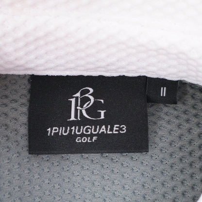 1piu1uguale3 ウノピゥウノウグァーレトレ 【GOLF】GST155 ﾎﾜｲﾄ W STRIPE ｼｮｰﾄｽﾘｰﾌﾞﾎﾟﾛｼｬﾂﾜﾝﾋﾟｰｽ ワンピース 2