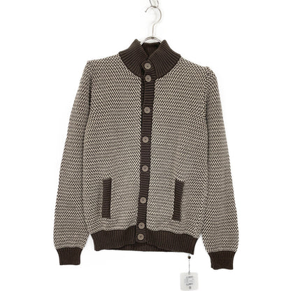 ZANONE ザノーネ ﾍﾞｰｼﾞｭ×ﾌﾞﾗｳﾝ ｺｯﾄﾝﾘﾈﾝ CHIOTO ｽﾀﾝﾄﾞｶﾗｰﾆｯﾄ ｶｰﾃﾞｨｶﾞﾝ トップス 48