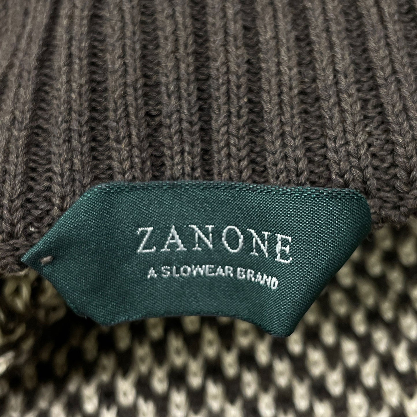 ZANONE ザノーネ ﾍﾞｰｼﾞｭ×ﾌﾞﾗｳﾝ ｺｯﾄﾝﾘﾈﾝ CHIOTO ｽﾀﾝﾄﾞｶﾗｰﾆｯﾄ ｶｰﾃﾞｨｶﾞﾝ トップス 48