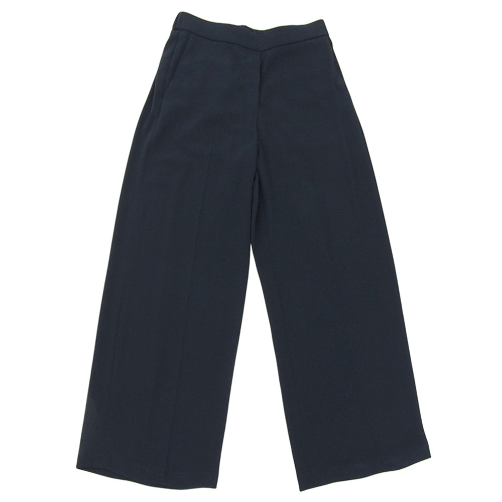 Theory セオリー センタープレス ワイドスラックス ボトムス レディース ネイビー 0 24SS ボトムス 0