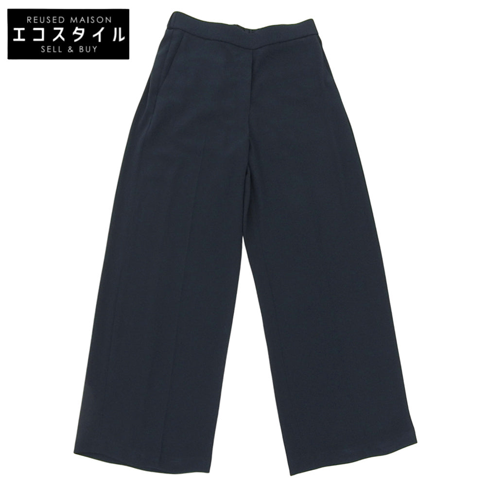 Theory セオリー センタープレス ワイドスラックス ボトムス レディース ネイビー 0 24SS ボトムス 0