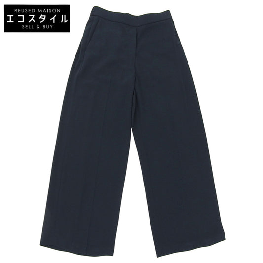 Theory セオリー センタープレス ワイドスラックス ボトムス レディース ネイビー 0 24SS ボトムス 0