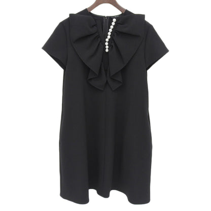 YOKOCHAN ヨーコチャン 美品 ボリュームラッフルパールドレス ワンピース レディース ブラック F YCD-124-914 24年製 ワンピース F