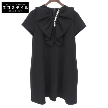 YOKOCHAN ヨーコチャン 美品 ボリュームラッフルパールドレス ワンピース レディース ブラック F YCD-124-914 24年製 ワンピース F