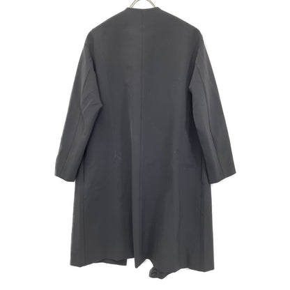 YOKOCHAN ヨーコチャン YCC-122-173 22AW ﾌﾞﾗｯｸ ﾍﾞﾙﾃｯﾄﾞﾌﾘﾙﾌﾛﾝﾄﾗｯﾌﾙｺｰﾄ コート 36