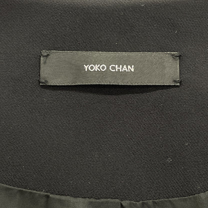 YOKOCHAN ヨーコチャン YCC-122-173 22AW ﾌﾞﾗｯｸ ﾍﾞﾙﾃｯﾄﾞﾌﾘﾙﾌﾛﾝﾄﾗｯﾌﾙｺｰﾄ コート 36