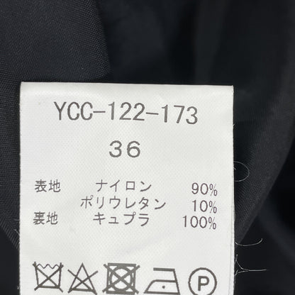 YOKOCHAN ヨーコチャン YCC-122-173 22AW ﾌﾞﾗｯｸ ﾍﾞﾙﾃｯﾄﾞﾌﾘﾙﾌﾛﾝﾄﾗｯﾌﾙｺｰﾄ コート 36
