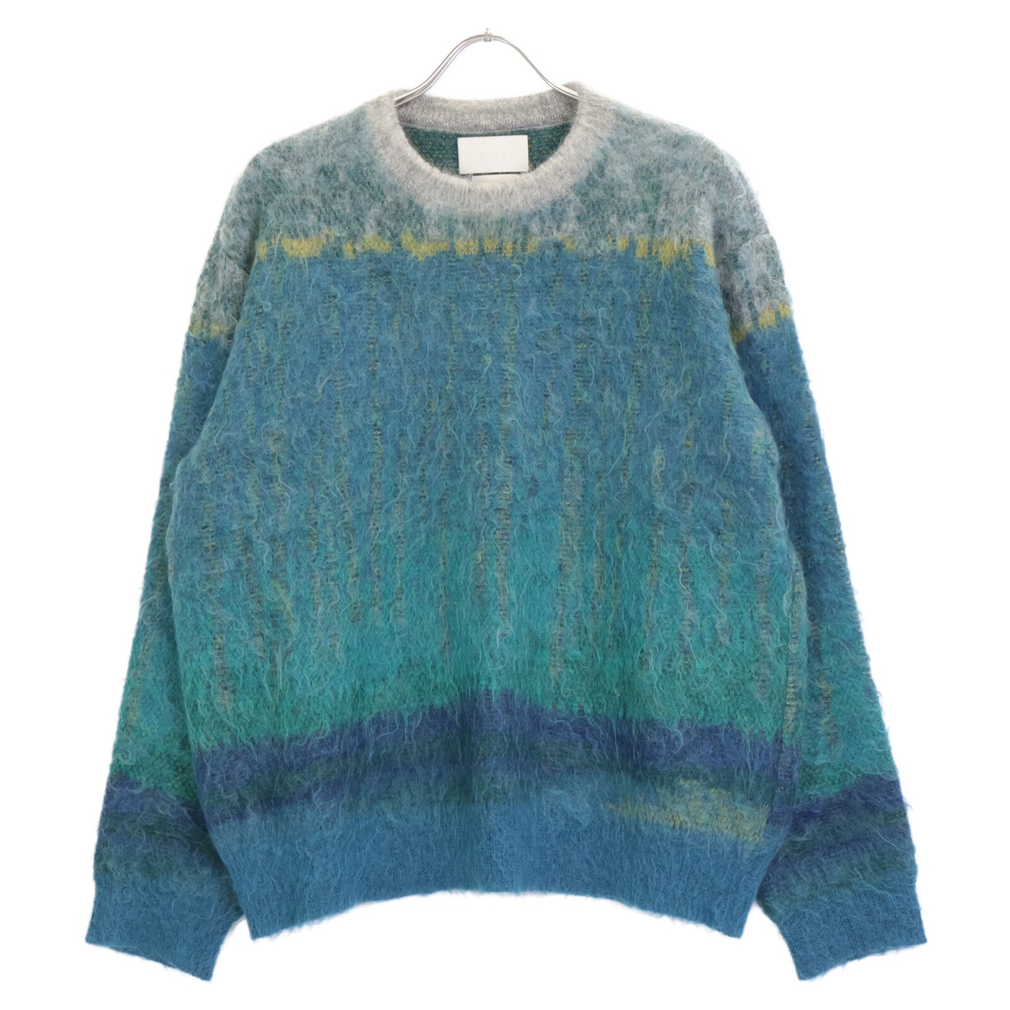 YOKE ヨーク 25SS ﾌﾞﾙｰ TREE JAQUARD MOHAIR SWEATER トップス 2