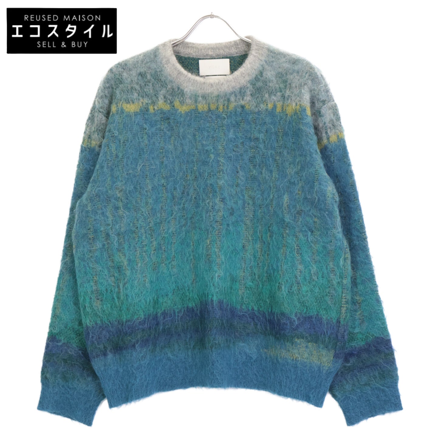 YOKE ヨーク 25SS ﾌﾞﾙｰ TREE JAQUARD MOHAIR SWEATER トップス 2