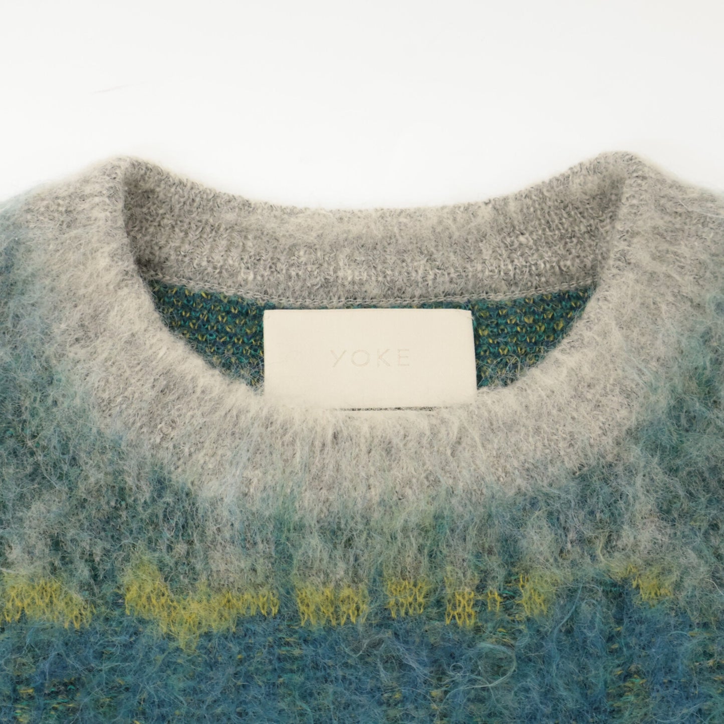 YOKE ヨーク 25SS ﾌﾞﾙｰ TREE JAQUARD MOHAIR SWEATER トップス 2