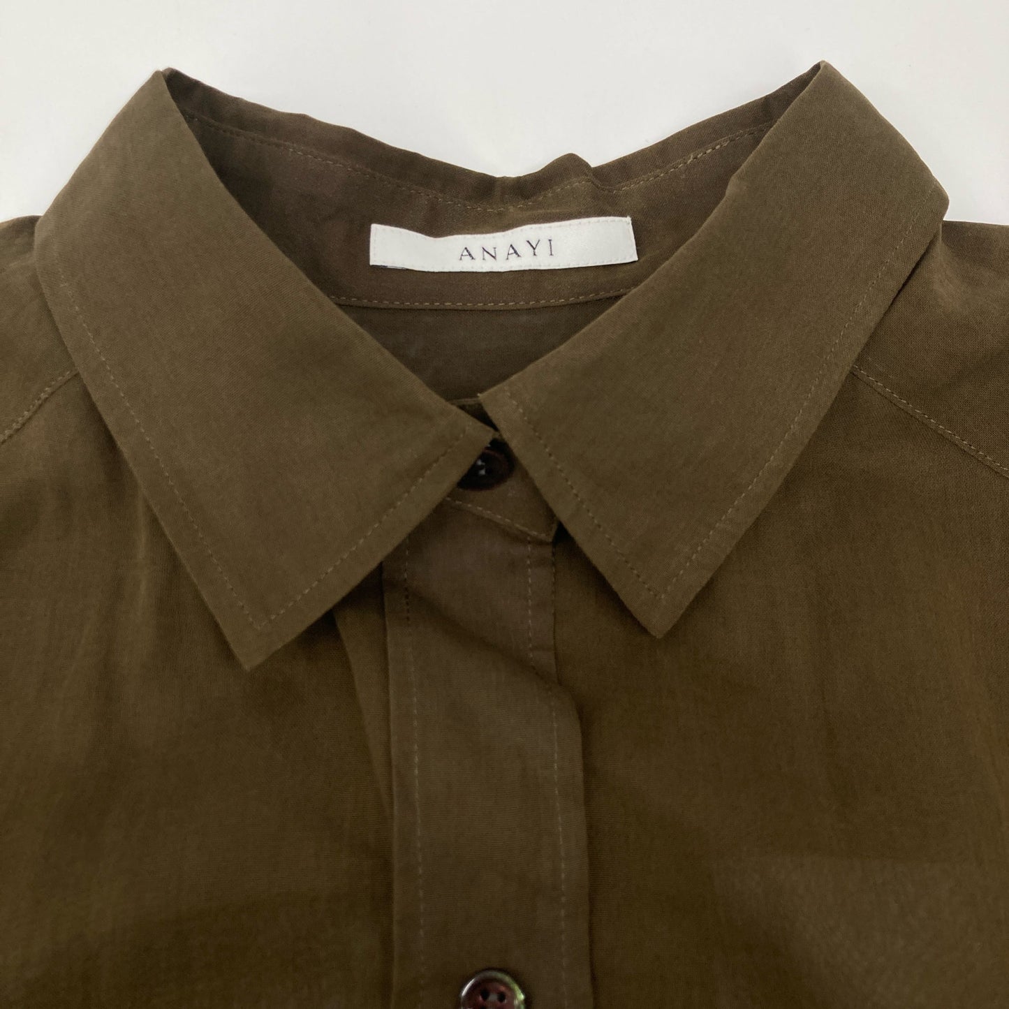 ANAYI アナイ 【新品同様】10211714340 コットン シアーシャツ ワンピース 36