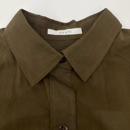 ANAYI アナイ 【新品同様】10211714340 コットン シアーシャツ ワンピース 36