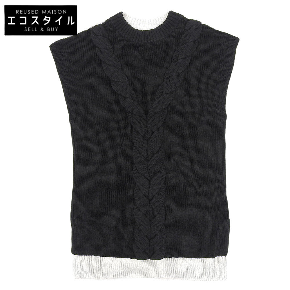 ADORE アドーア 美品 麻ケーブルニットトップ トップス レディース ベージュ×ブラック 38 531-2170424 トップス 38