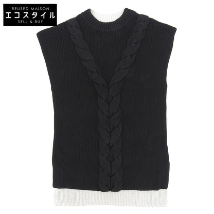 ADORE アドーア 美品 麻ケーブルニットトップ トップス レディース ベージュ×ブラック 38 531-2170424 トップス 38