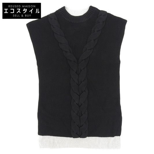 ADORE アドーア 美品 麻ケーブルニットトップ トップス レディース ベージュ×ブラック 38 531-2170424 トップス 38