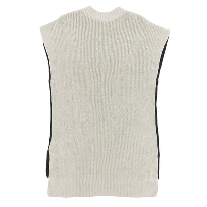 ADORE アドーア 美品 麻ケーブルニットトップ トップス レディース ベージュ×ブラック 38 531-2170424 トップス 38