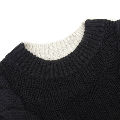 ADORE アドーア 美品 麻ケーブルニットトップ トップス レディース ベージュ×ブラック 38 531-2170424 トップス 38