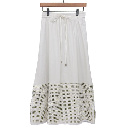 ADORE アドーア 新品同様 フェイクレザー メッシュスカート レディース ホワイト 38 531-2120239 スカート 38
