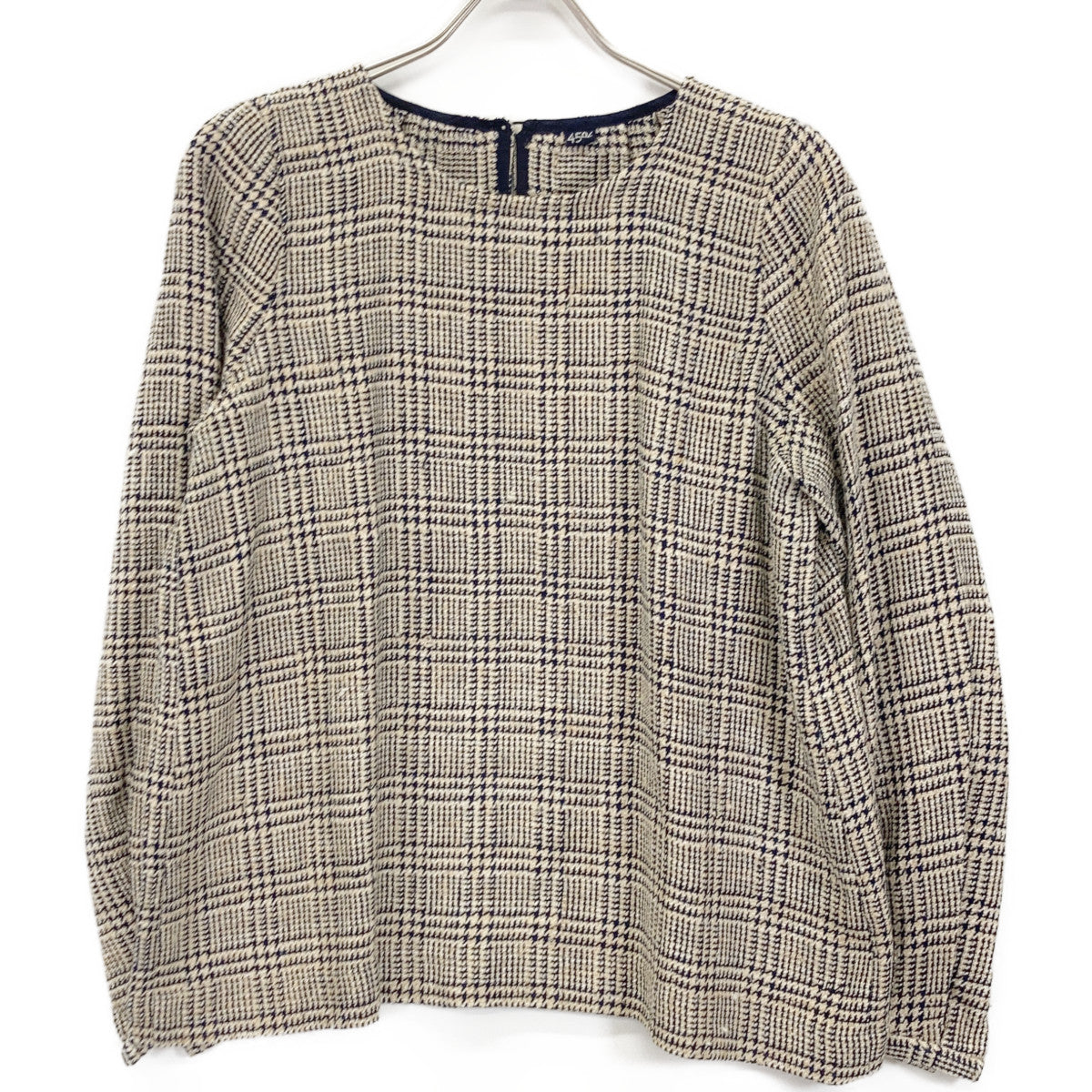 45R フォーティファイブ アール 8013062 ﾈｲﾋﾞｰ×ﾍﾞｰｼﾞｭ ｼﾙｸ100 45R 先染めﾀｯｻｰｼﾙｸBLOUSE トップス 2