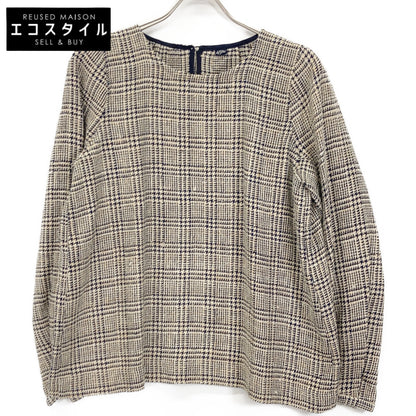 45R フォーティファイブ アール 8013062 ﾈｲﾋﾞｰ×ﾍﾞｰｼﾞｭ ｼﾙｸ100 45R 先染めﾀｯｻｰｼﾙｸBLOUSE トップス 2