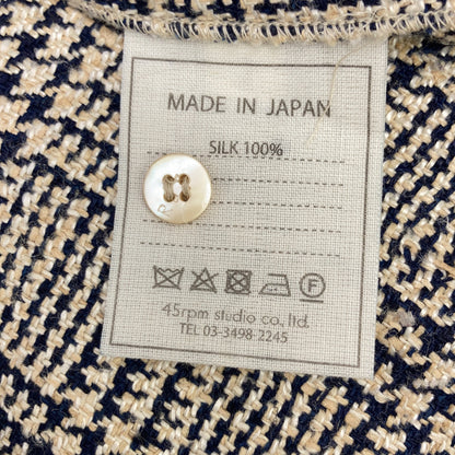 45R フォーティファイブ アール 8013062 ﾈｲﾋﾞｰ×ﾍﾞｰｼﾞｭ ｼﾙｸ100 45R 先染めﾀｯｻｰｼﾙｸBLOUSE トップス 2