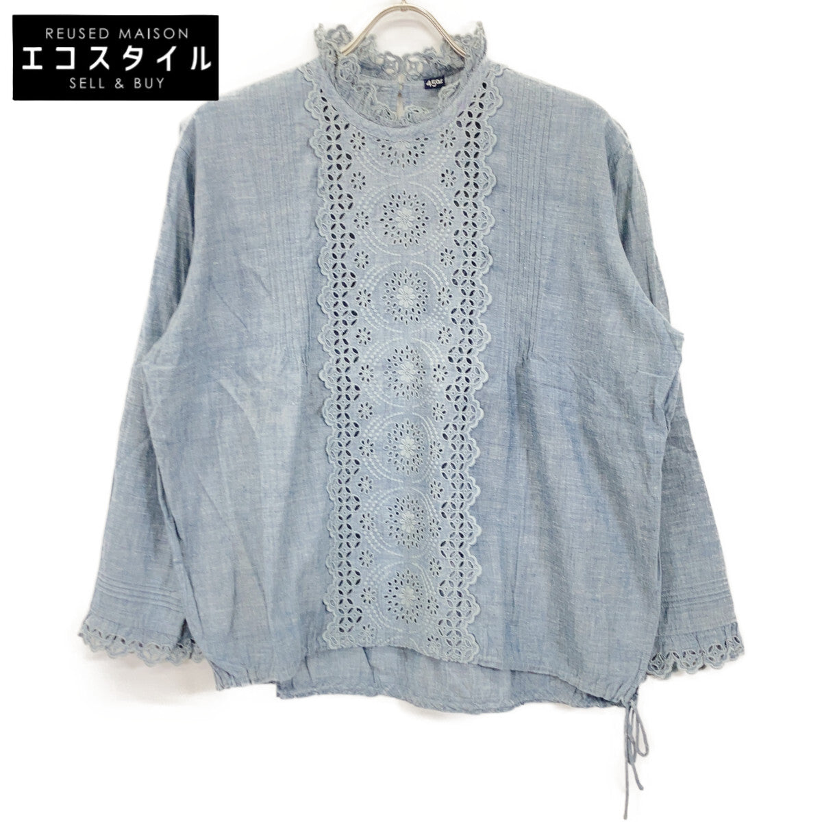 45R フォーティファイブ アール 51130054 ﾗｲﾄﾌﾞﾙｰ 藍ｲﾝﾄﾞｶﾃﾞｨdeTｼｬﾂ トップス 3