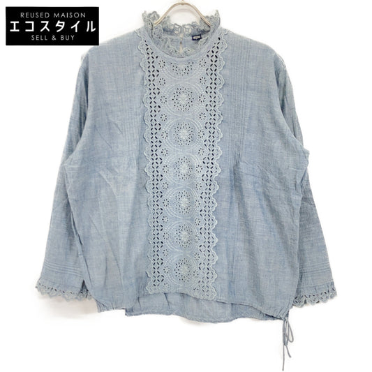 45R フォーティファイブ アール 51130054 ﾗｲﾄﾌﾞﾙｰ 藍ｲﾝﾄﾞｶﾃﾞｨdeTｼｬﾂ トップス 3