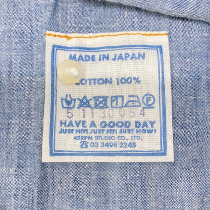 45R フォーティファイブ アール 51130054 ﾗｲﾄﾌﾞﾙｰ 藍ｲﾝﾄﾞｶﾃﾞｨdeTｼｬﾂ トップス 3