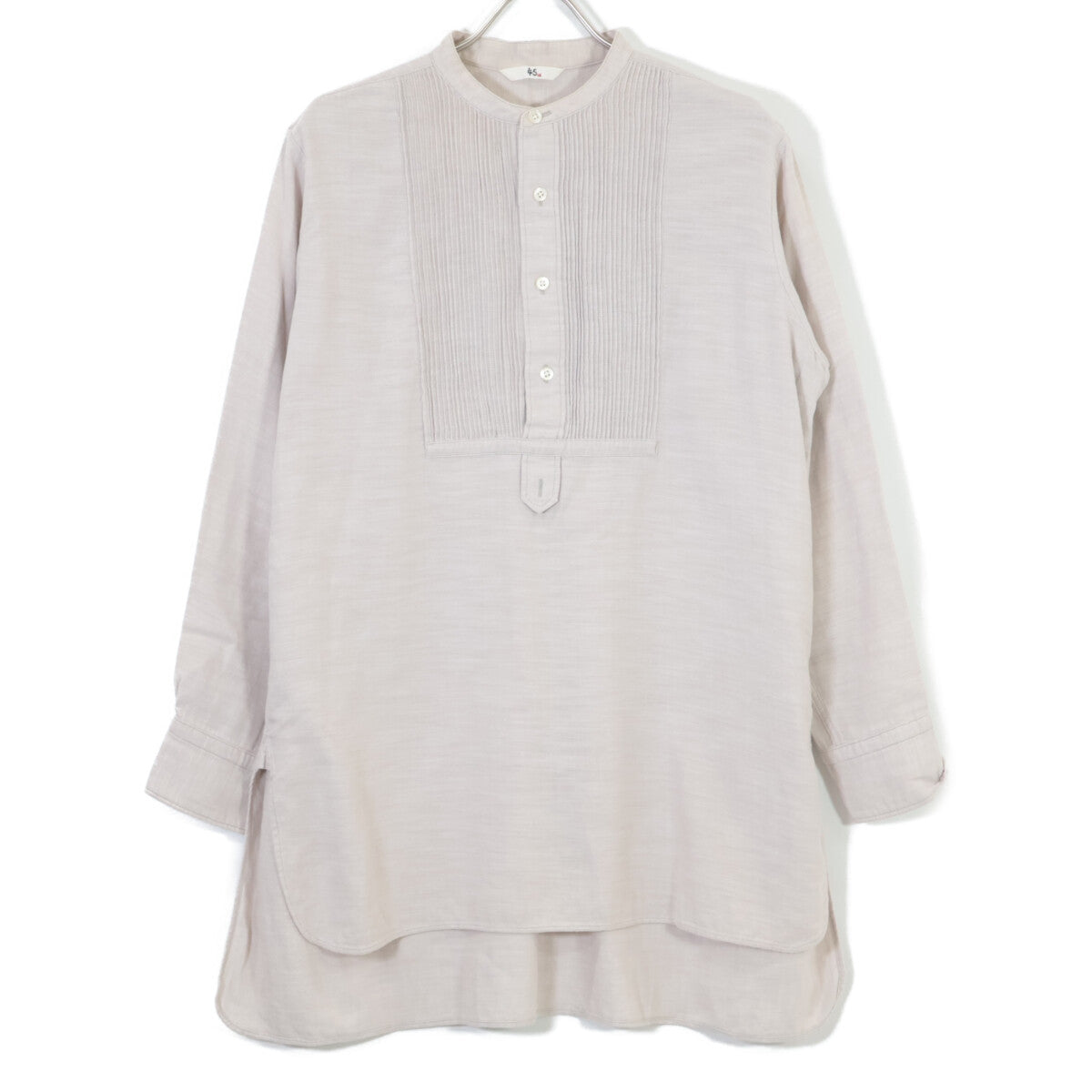 45R フォーティファイブ アール 5093050 ﾍﾞｰｼﾞｭ ｺｯﾄﾝ ﾋﾟﾝﾀｯｸﾌﾟﾙｵｰﾊﾞｰｵｰﾊﾞｰｼｬﾂ トップス 0