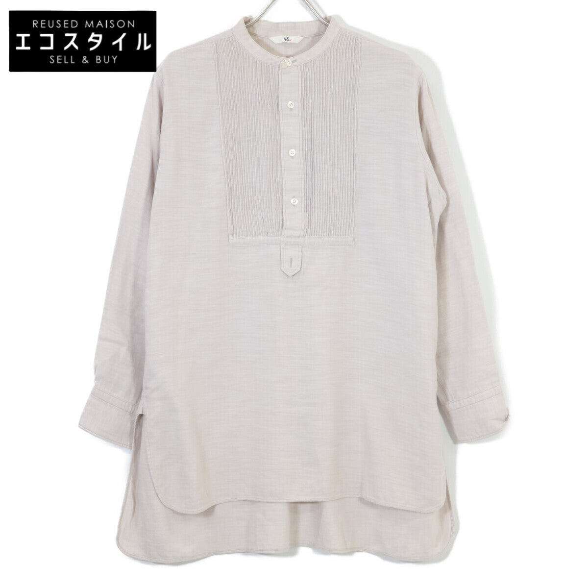 45R フォーティファイブ アール 5093050 ﾍﾞｰｼﾞｭ ｺｯﾄﾝ ﾋﾟﾝﾀｯｸﾌﾟﾙｵｰﾊﾞｰｵｰﾊﾞｰｼｬﾂ トップス 0